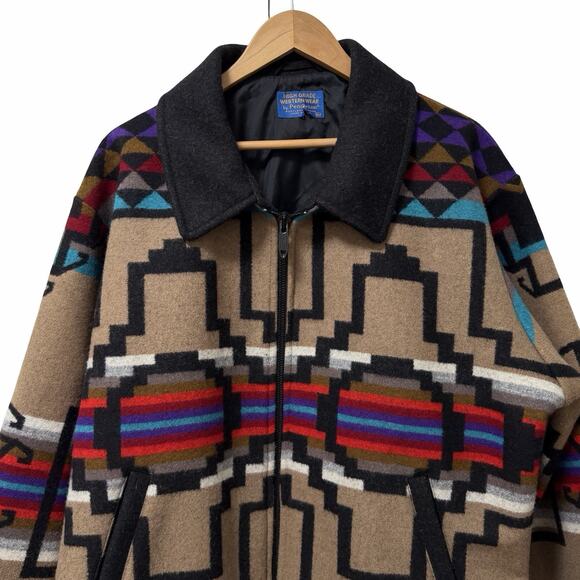 Vintage Pendleton High Grade Western Wear Mens Aztec Wool Jacket Size XL USA - Picture 3 of 13